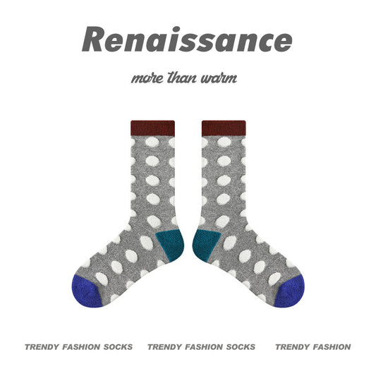 Renaissance Collection Women Socks Polka Paper Falling Warm Mid-Calf Socks 743175232392