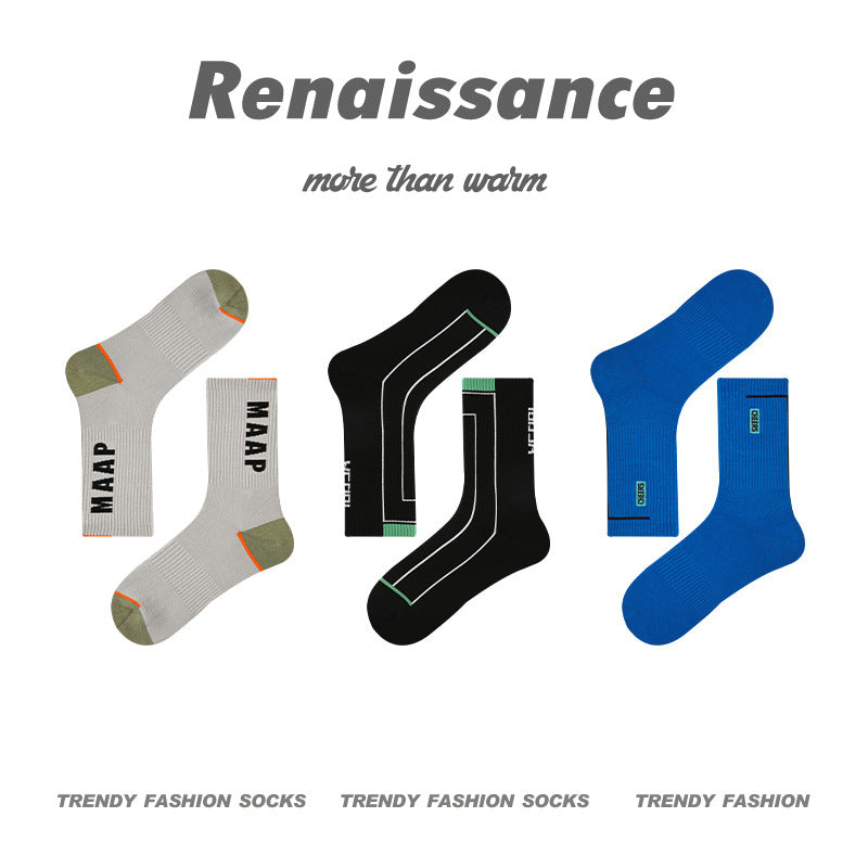 Renaissance Collection Men Socks 3 Pairs Bundle Freestyle Mid-Calf Socks