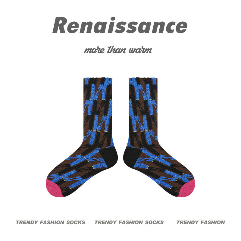 Renaissance Collection Women Socks Polka Paper Falling Warm Mid-Calf Socks 743175232392