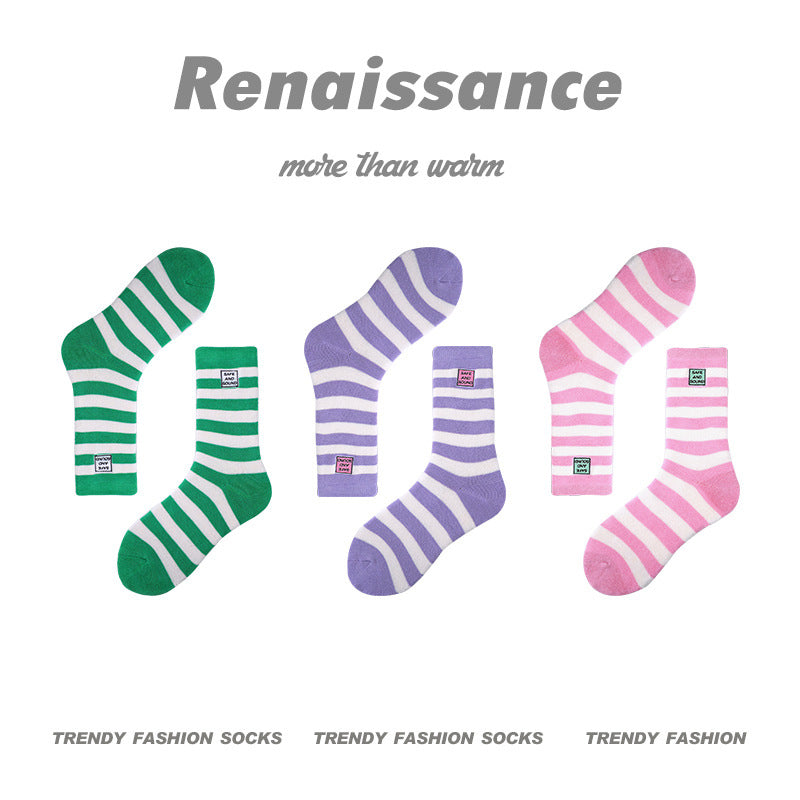 Renaissance Collection Women Socks 3 Pairs Bundle Trendy Flower Holidays Crew Socks 683950557858