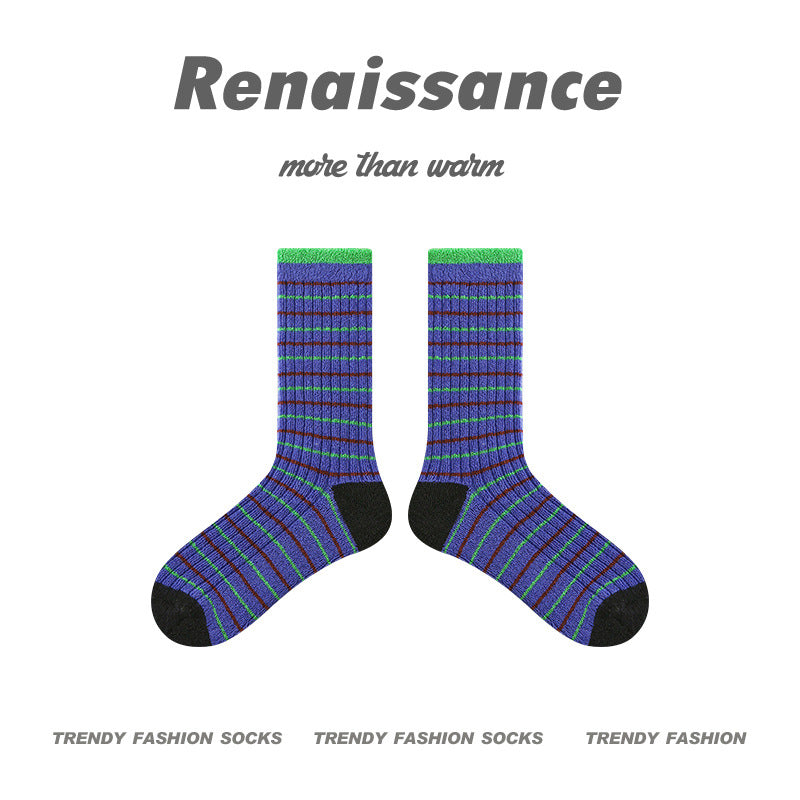 Renaissance Collection Women Socks Polka Paper Falling Warm Mid-Calf Socks 743175232392