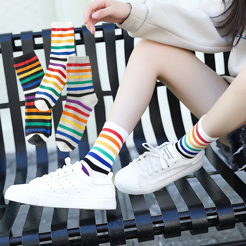 Women Socks Funny Cute Cartoon Fruits Banana Avocado Lemon Egg Cookie Donuts Food Happy Colorful Novelty Skateboard Socks