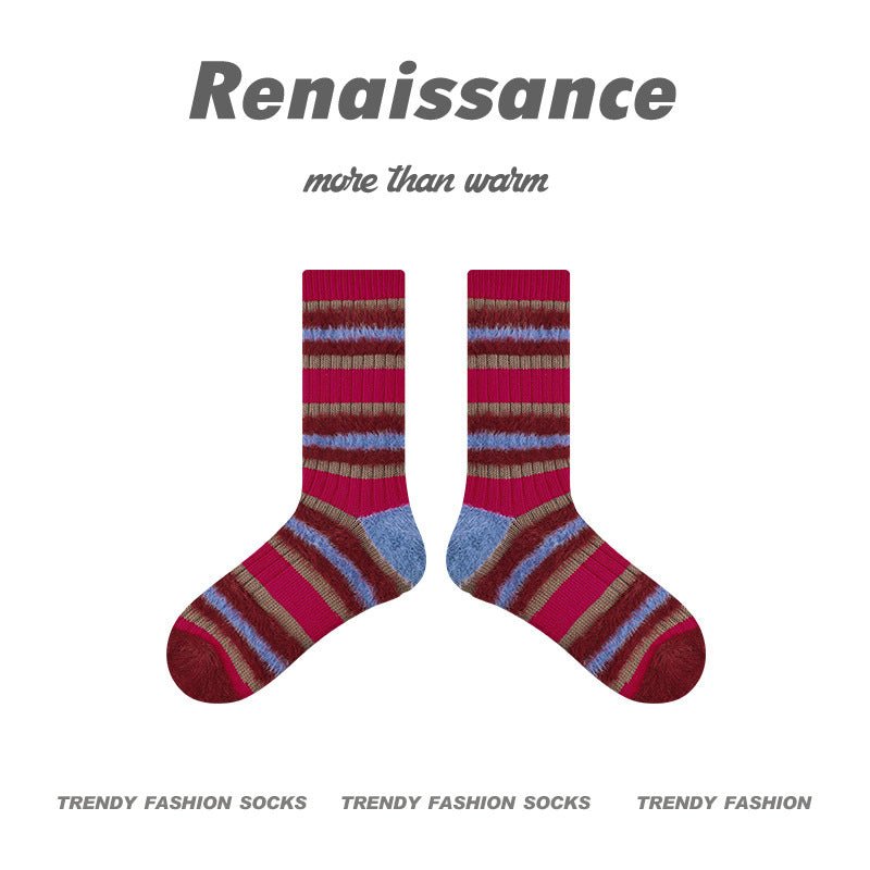 Renaissance Collection Women Socks Polka Paper Falling Warm Mid-Calf Socks 743175232392