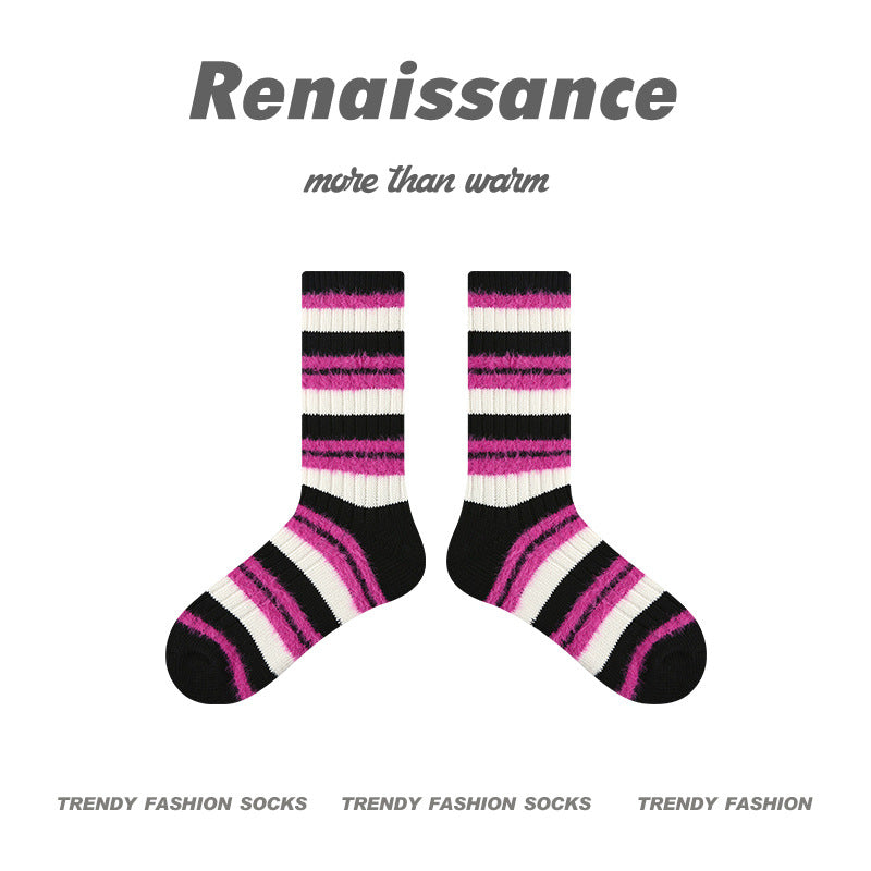 Renaissance Collection Women Socks Polka Paper Falling Warm Mid-Calf Socks 743175232392