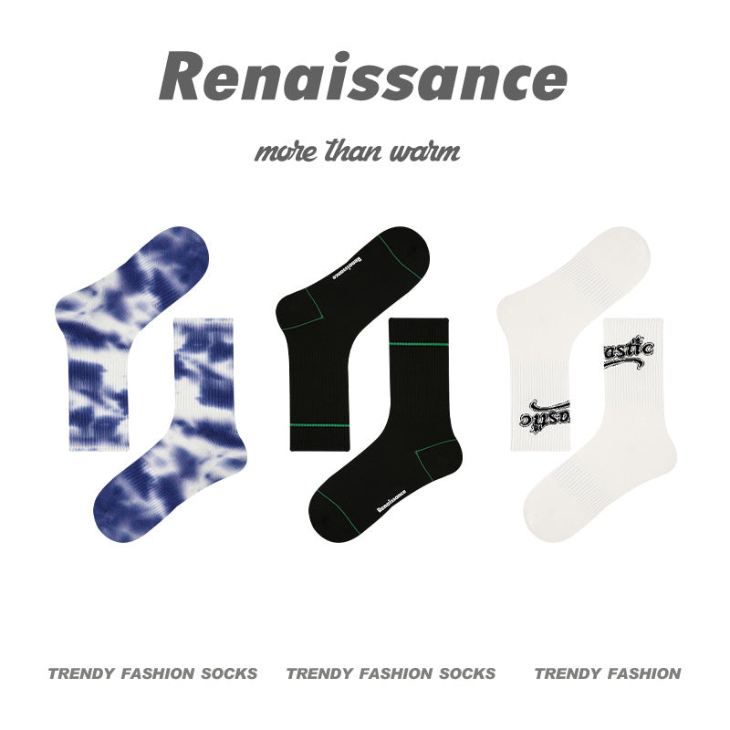 Renaissance Collection Men Socks 3 Pairs Bundle Freestyle Mid-Calf Socks