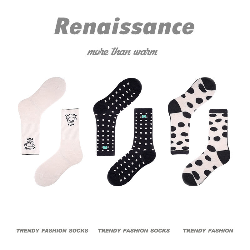 Renaissance Collection Women Socks 3 Pairs Bundle Trendy Flower Holidays Crew Socks 683950557858