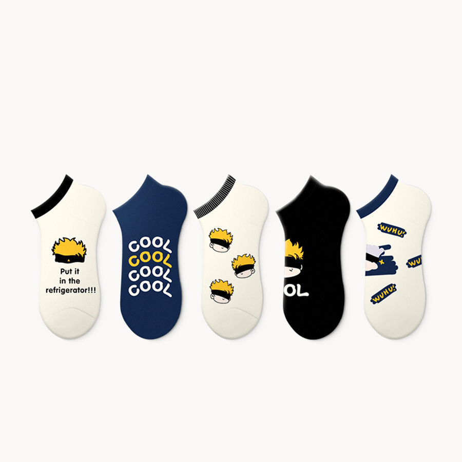 Women Socks 5 Pairs Bundle Summer Cartoon Breathable Ankle Socks 648424972951