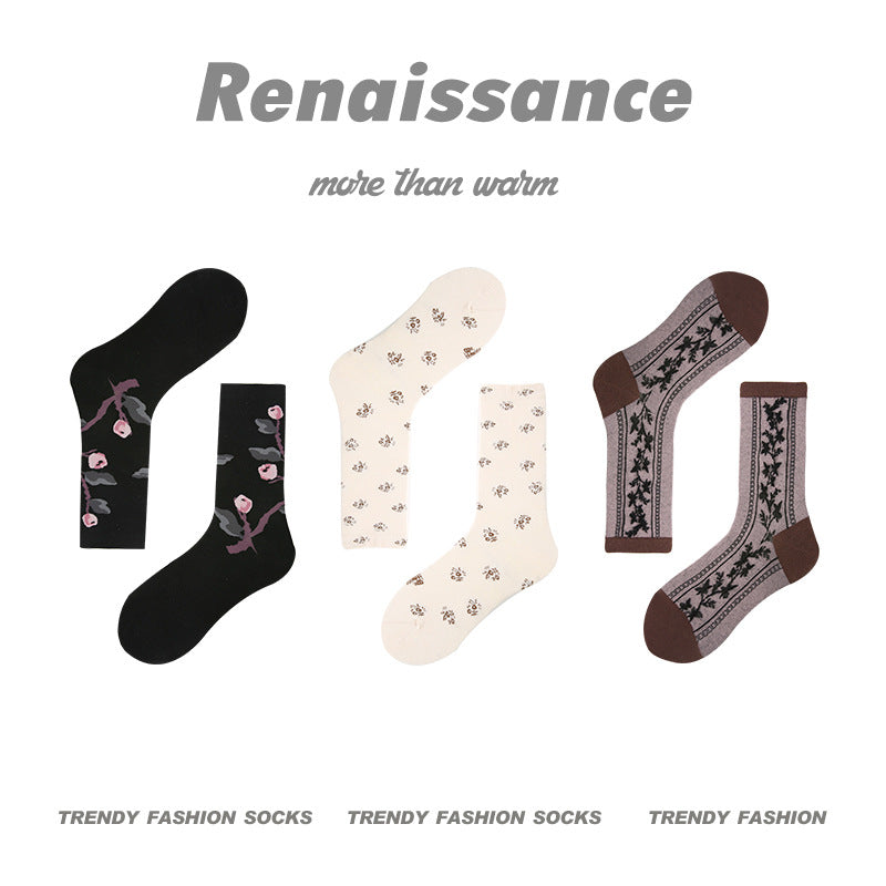 Renaissance Collection Women Socks 3 Pairs Bundle Moon Shadow Dream Catcher Butterfly