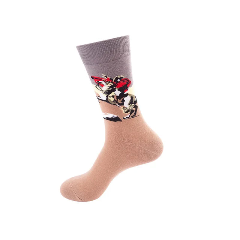 Oil Painting Retro Design Women Socks Autumn Winter World Famous Art Mural Harajuku Skateboard Men and Women Cotton Socks