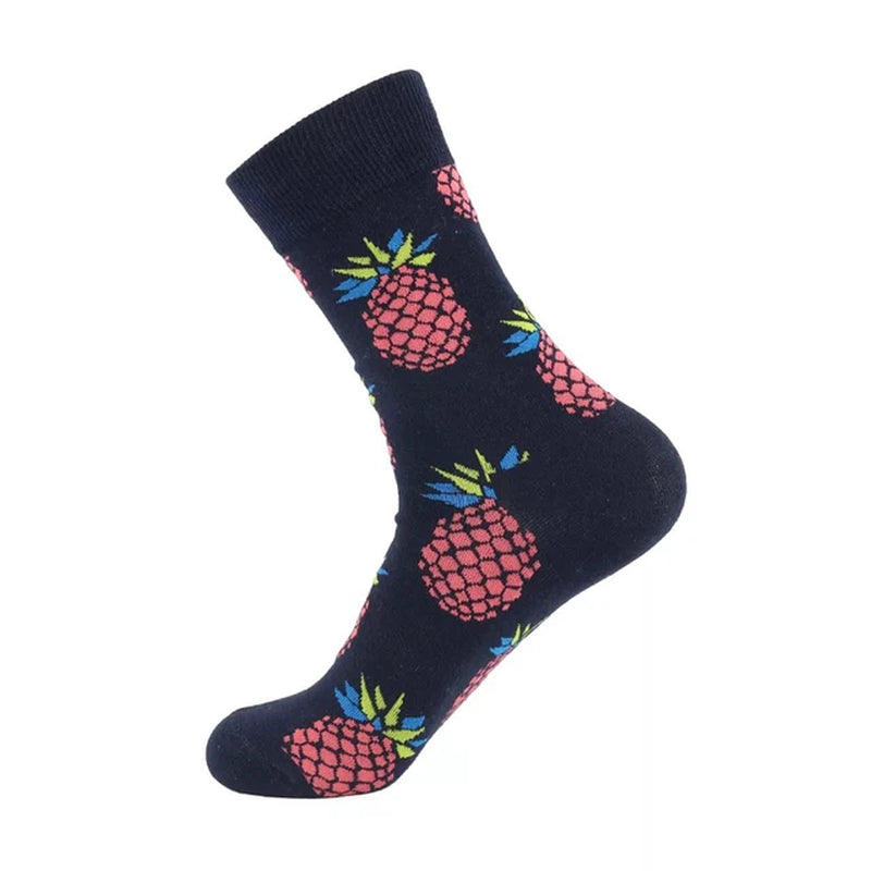 Women Socks Funny Cute Cartoon Fruits Banana Avocado Lemon Egg Cookie Donuts Food Happy Japanese Harajuku Skateboard Socks