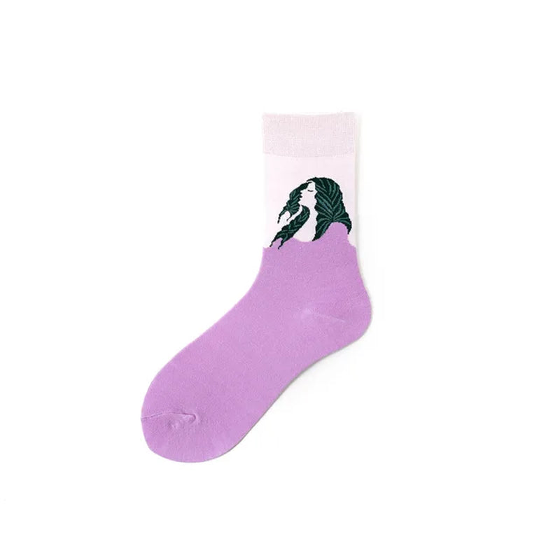 Women Socks New Art Combed Cotton Fashion Street Trend Hip Hop Skateboard Socks Novelty Casual Crazy Happy Socks Christmas Gifts