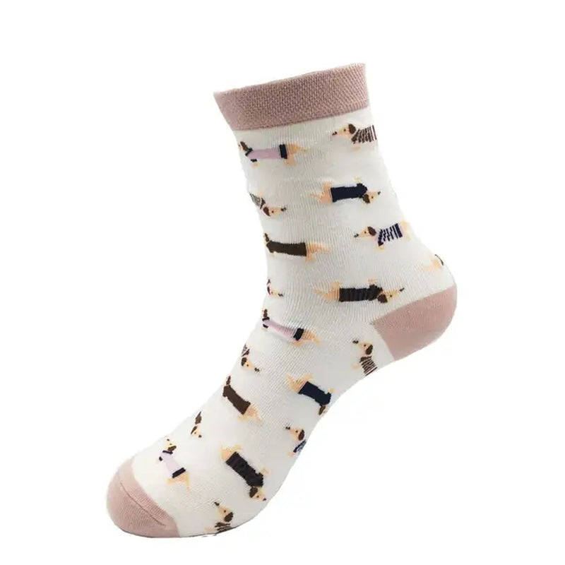 Animal Women Socks Colorful Cute Sausage Dog Cotton Cartoon Couple Lady Girl Spring Summer Socks Zoo