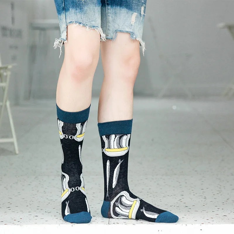 Oil Painting Retro Design Women Socks Autumn Winter World Famous Art Mural Harajuku Skateboard Men and Women Cotton Socks