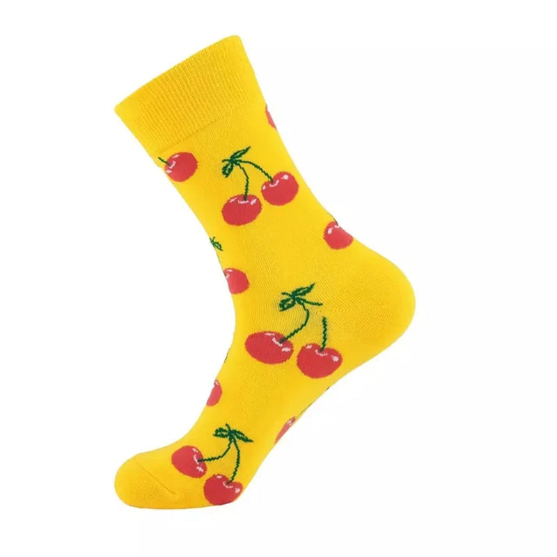 Women Socks Funny Cute Cartoon Fruits Banana Avocado Lemon Egg Cookie Donuts Food Happy Japanese Harajuku Skateboard Socks