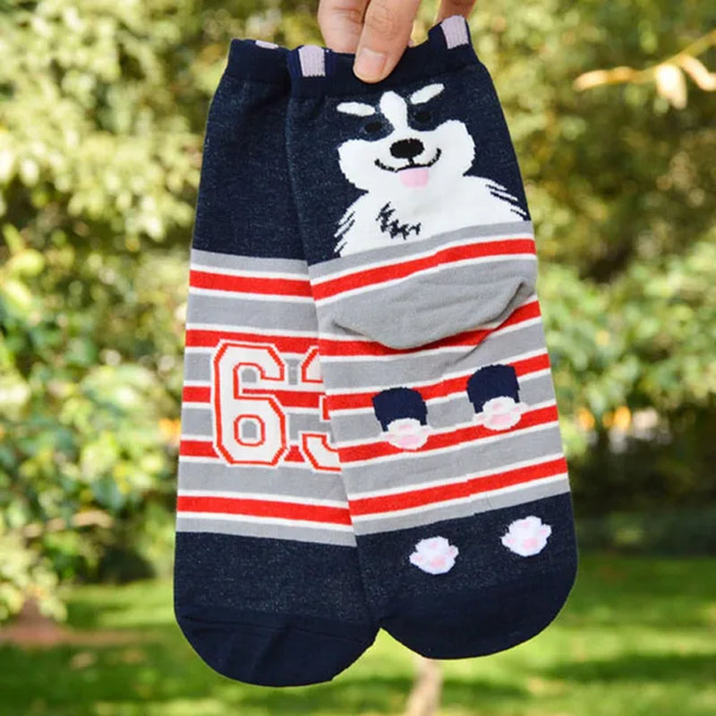 Fashion Cartoon Couple Socks Puppy Dog Pet Style Socks Harajuku Men Women Socks Schnauzer Collie Novelty Cotton Printed Socks