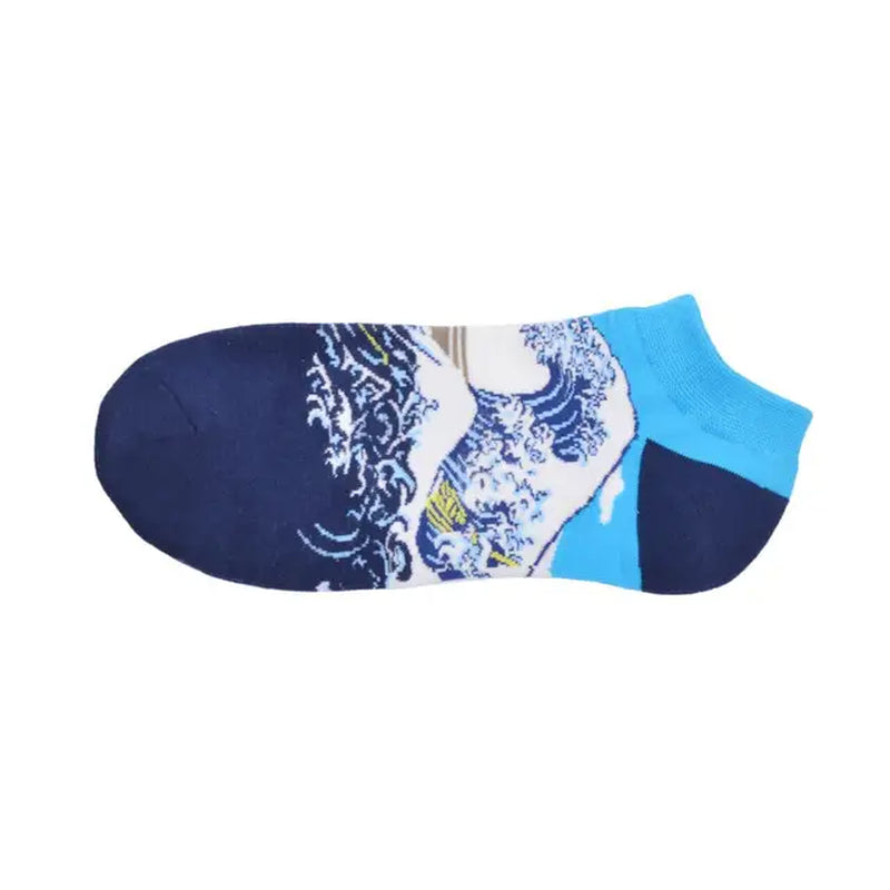 Happy Art Socks Van Gogh Women Socks Funny Cotton Summer Cute Socks Lot Famous Oil Painting Pattern Ankle Socks Men Dropshipping