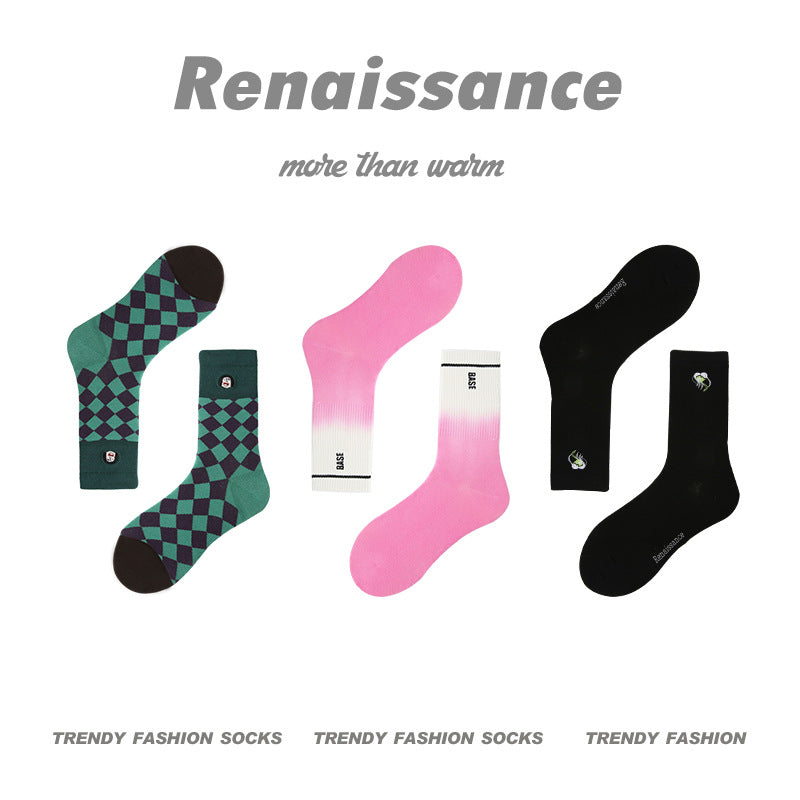 Renaissance Collection Women Socks 3 Pairs Bundle Instagram illustration Trendy Art Casual Socks 678787401025