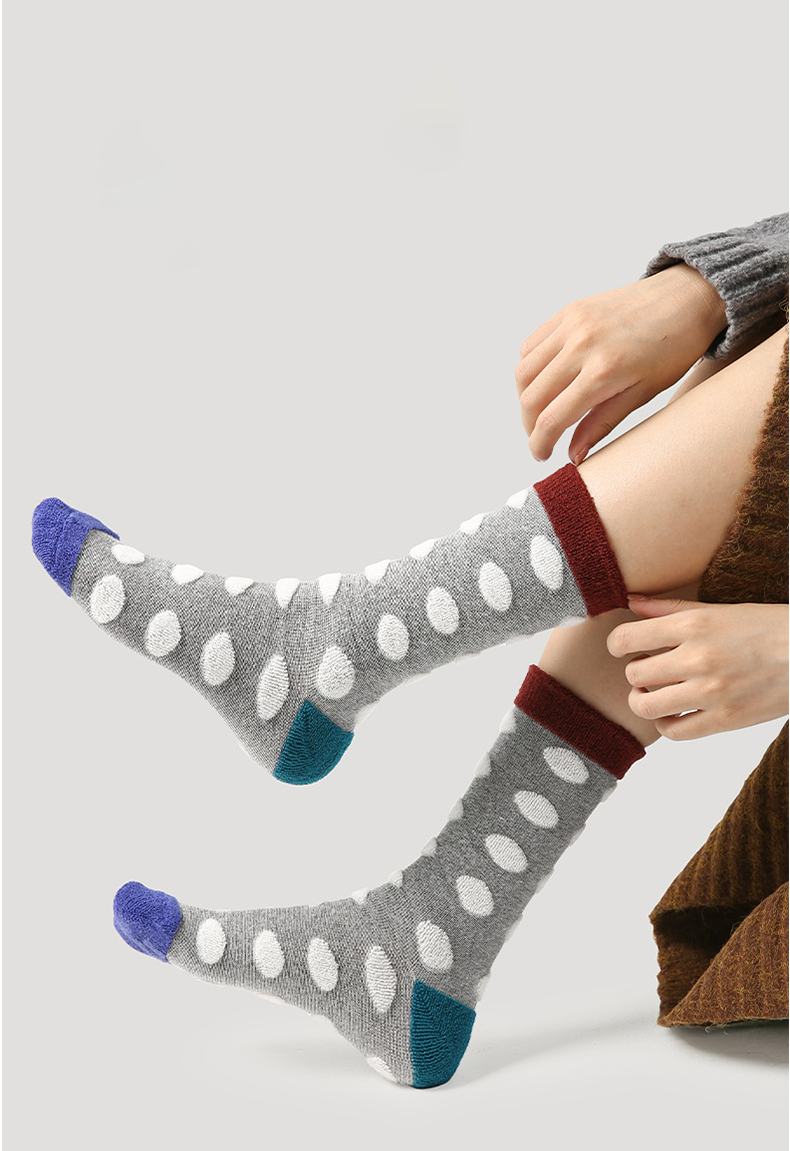 Renaissance Collection Women Socks Polka Paper Falling Warm Mid-Calf Socks 743175232392