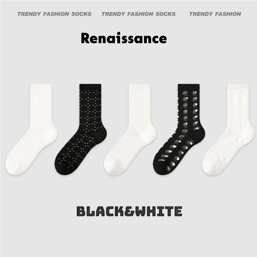 Renaissance Collection Women Socks 5 Pairs Bundle Mesh Hosiery