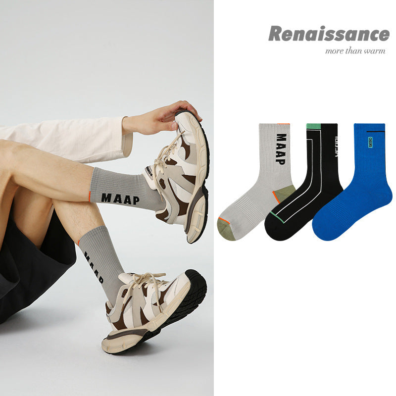 Renaissance Collection Men Socks 3 Pairs Bundle Freestyle Mid-Calf Socks