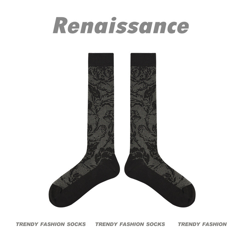 Renaissance Collection Women Socks Summer Thin Colour Blocking Mid-Calf Socks Casual 711079831089