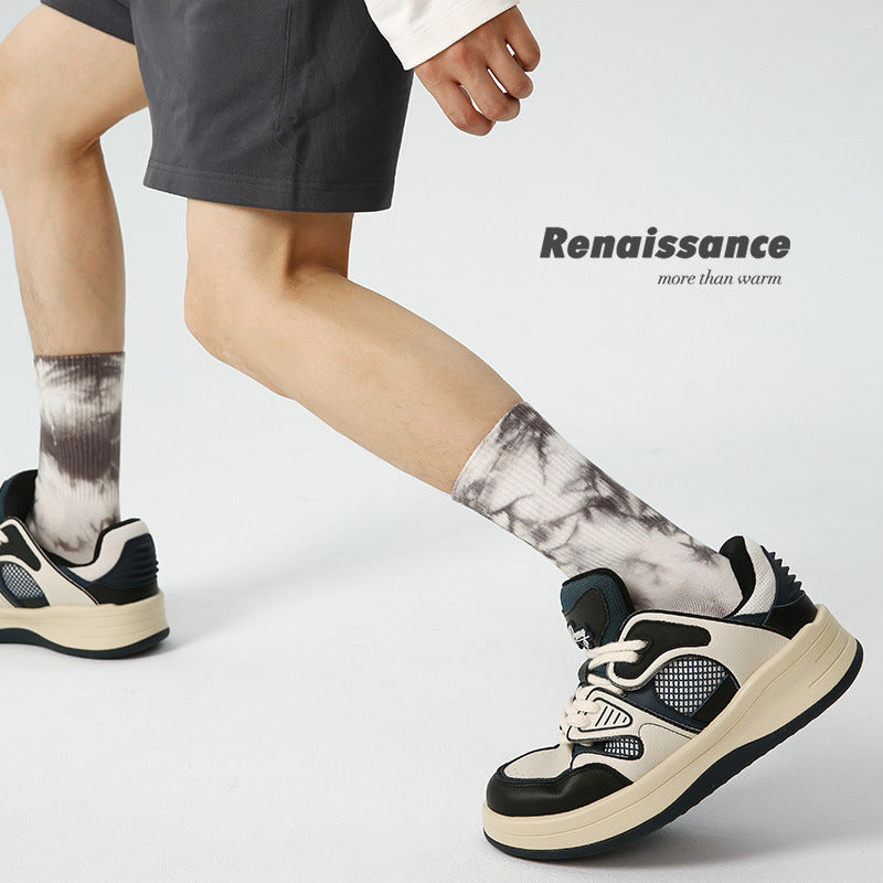 Renaissance Collection Men Socks 3 Pairs Bundle Tide Graffiti Street Style Print Crew Socks733880698380