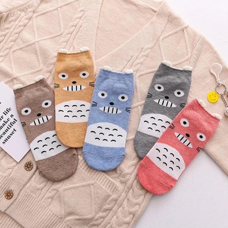 5Pairs/Lot New Fashion Cartoon Women Socks Korea Cat Socks Colorful Socks Casual Cotton Harajuku Happy Socks for Christmas