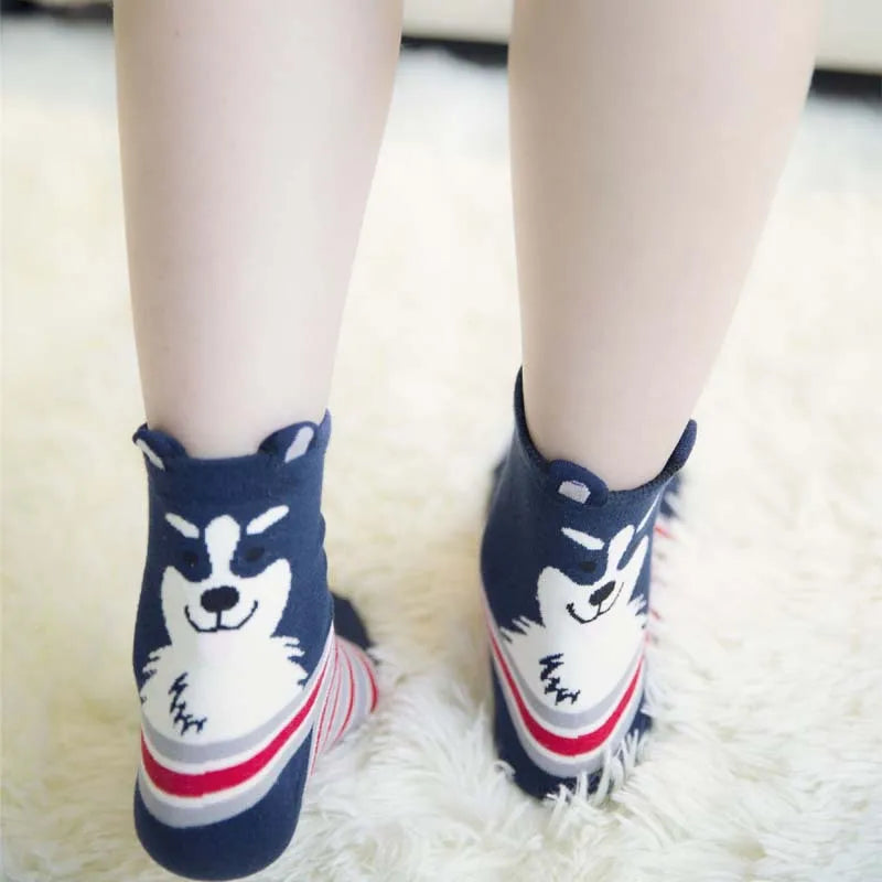 Fashion Cartoon Couple Socks Puppy Dog Pet Style Socks Harajuku Men Women Socks Schnauzer Collie Novelty Cotton Printed Socks