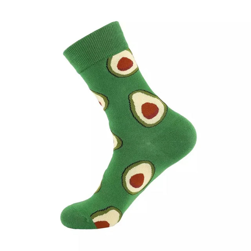 Women Socks Funny Cute Cartoon Fruits Banana Avocado Lemon Egg Cookie Donuts Food Happy Japanese Harajuku Skateboard Socks