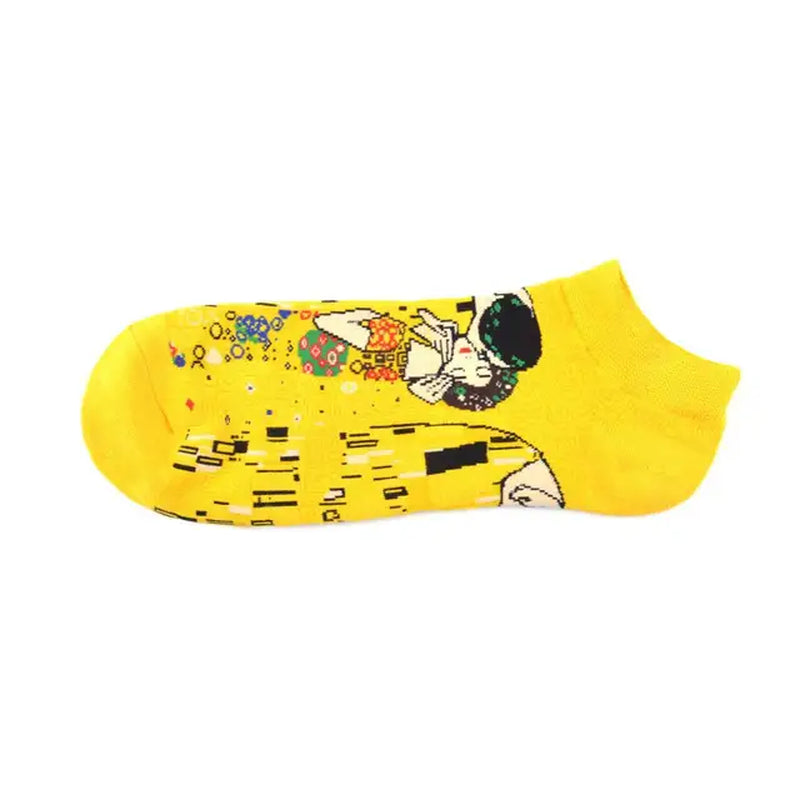 Happy Art Socks Van Gogh Women Socks Funny Cotton Summer Cute Socks Lot Famous Oil Painting Pattern Ankle Socks Men Dropshipping