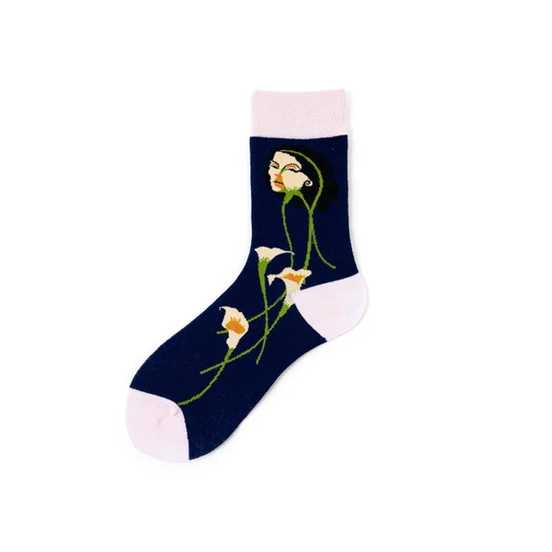 Women Socks New Art Combed Cotton Fashion Street Trend Hip Hop Skateboard Socks Novelty Casual Crazy Happy Socks Christmas Gifts