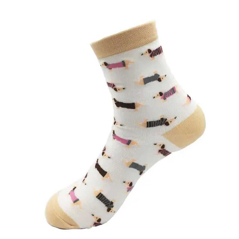 Animal Women Socks Colorful Cute Sausage Dog Cotton Cartoon Couple Lady Girl Spring Summer Socks Zoo